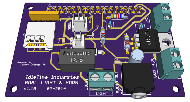 3D image of top of circuit board